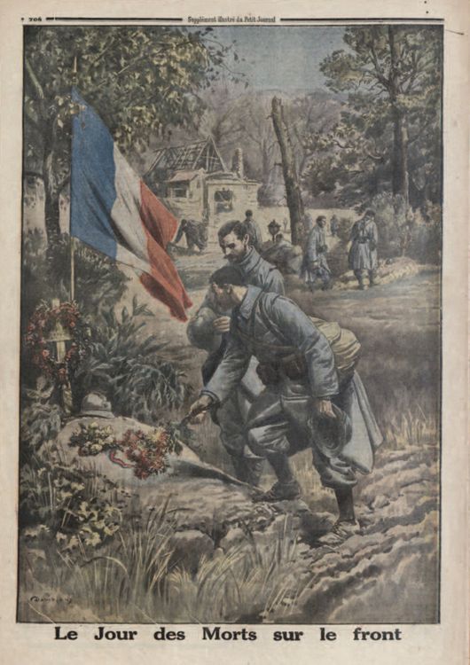 Gravure n°1 : «Le jour des morts sur le front» (05/11/1916)¹