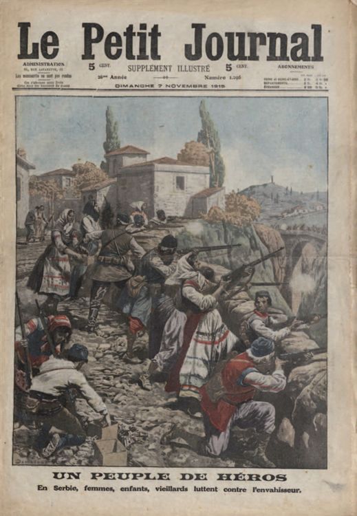 07/11/1915 – Gravure n°7 :  « Un peuple de héros. En Serbie, femmes, enfants, vieillards luttent contre l’envahisseur.»