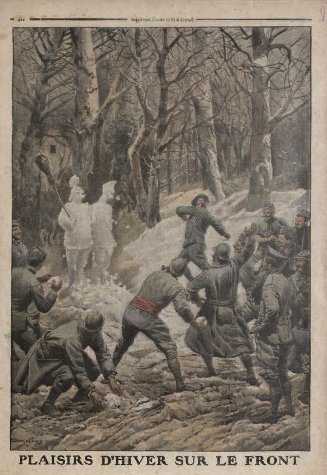 04/02/1917 – gravure n°14 :  «plaisirs d’hiver sur le front»